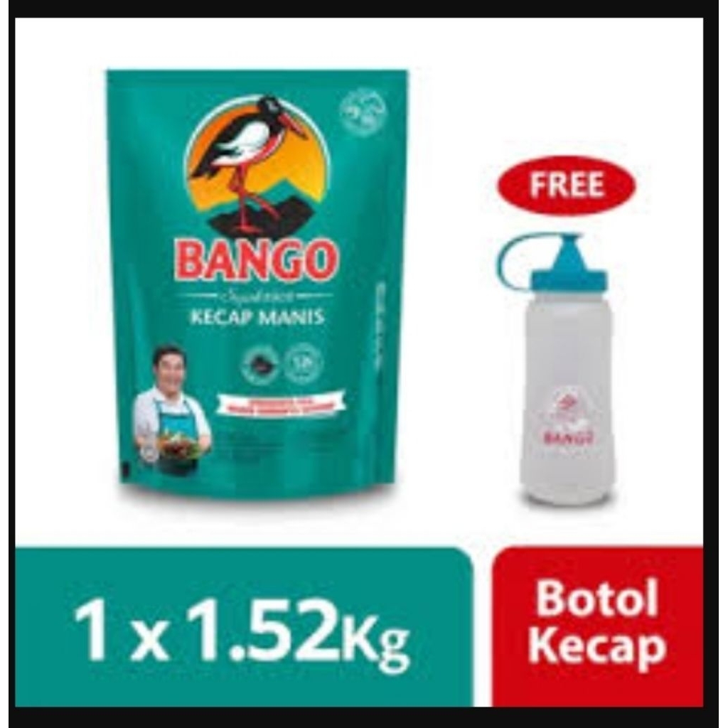 kecap manis bango 1.5Kg free botol kecap
