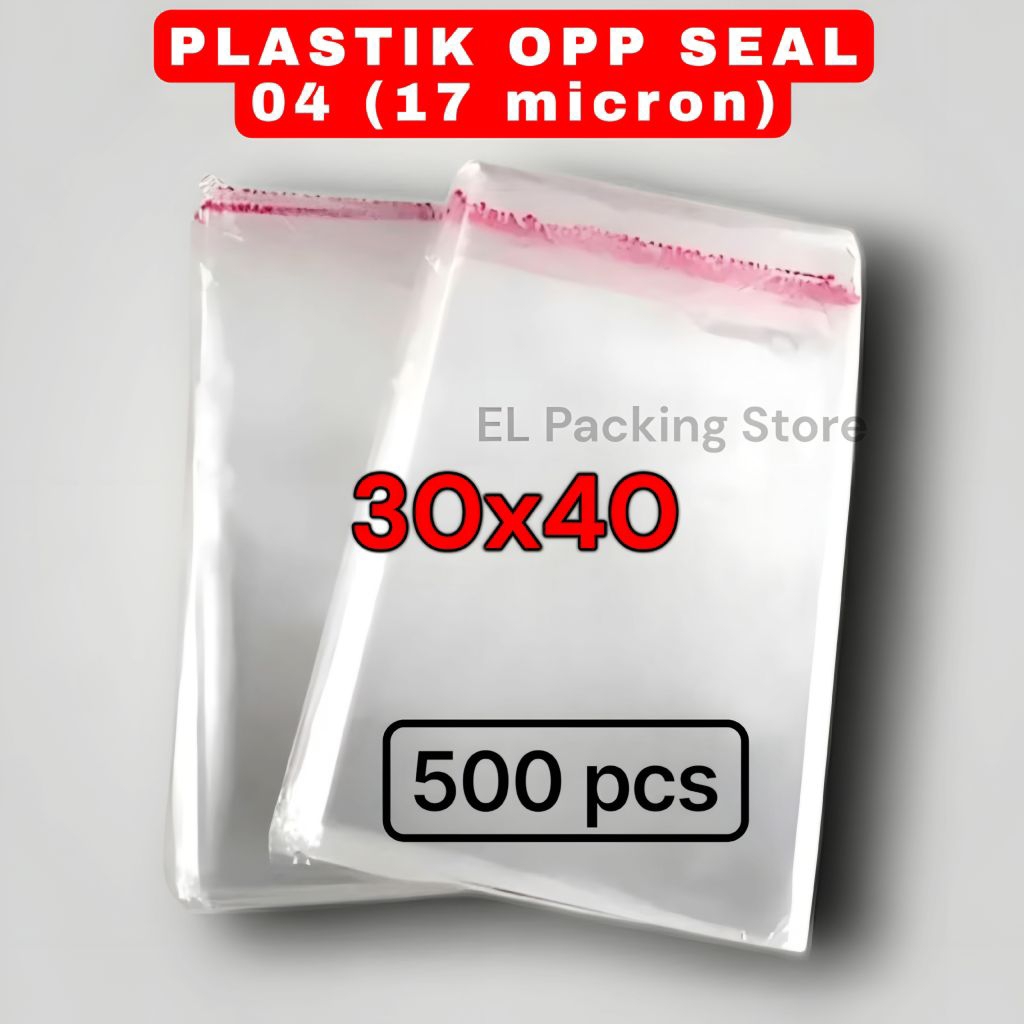 PLASTIK OPP 30X40 TEBAL 04 17 MICRON  - PLASTIK OPP SEAL DOUBLE PRESS - OPP BUNGKUS BAJU - PLASTIK B