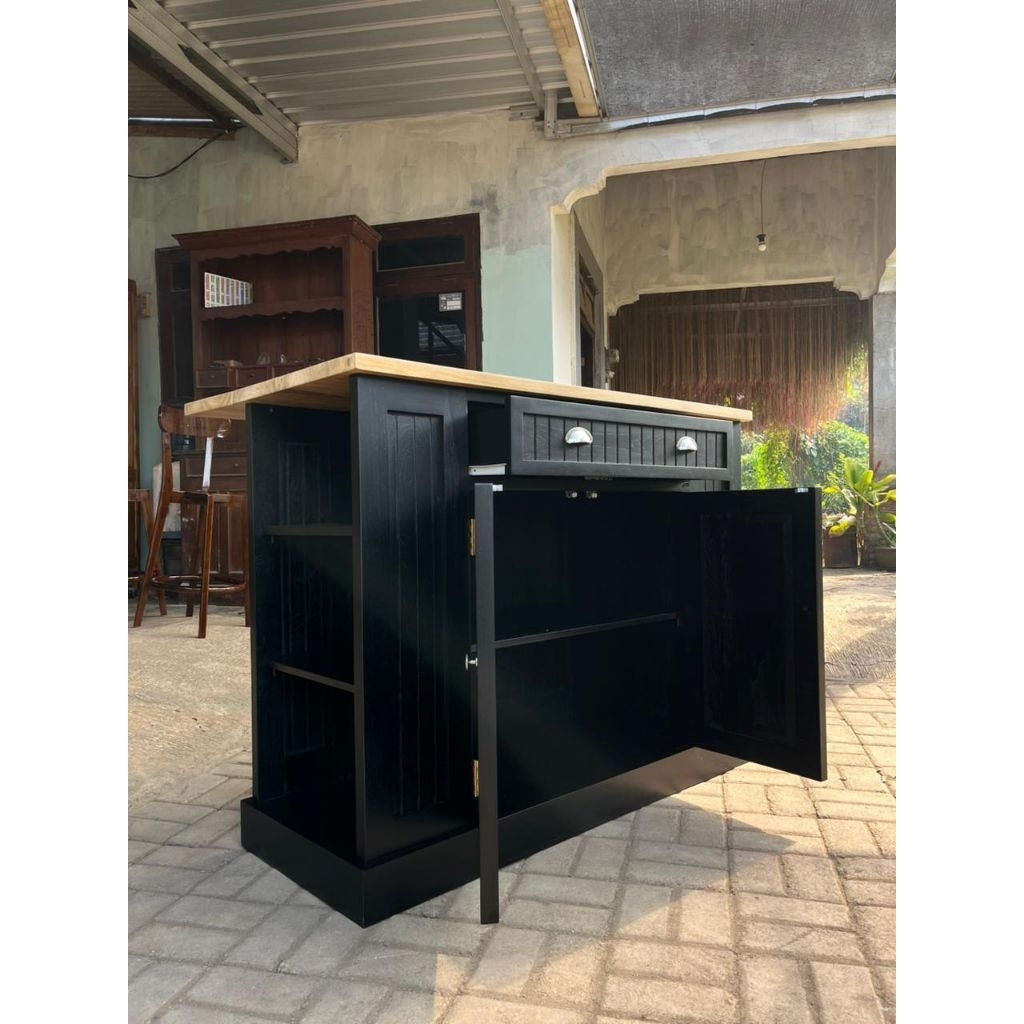 meja dapur kayu jati terlaris, meja dapur minimalis modern, kitchen island jati