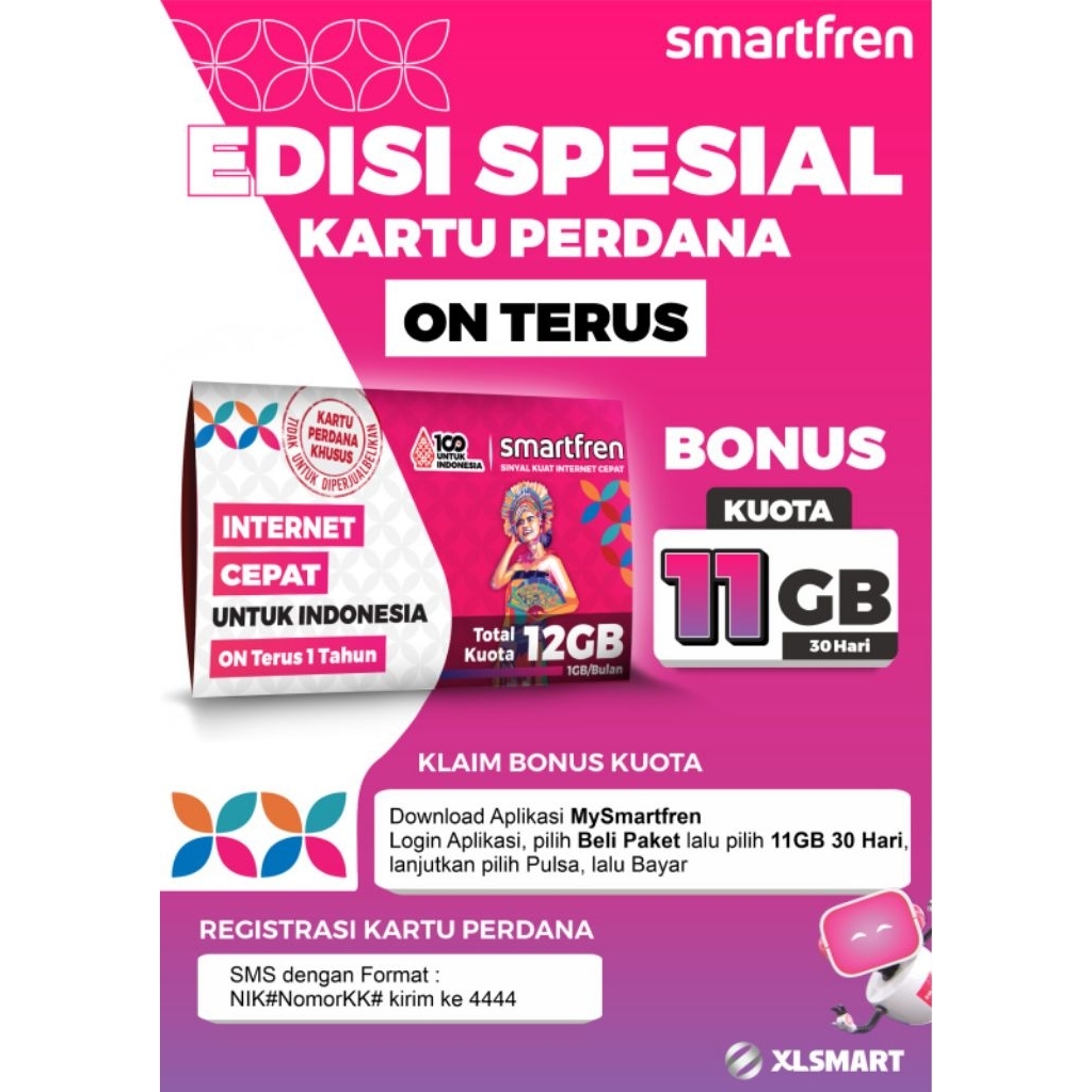 PROMO Baru Kartu Perdana Smartfren kuota 12GB + 11GB masa aktif 1 tahun (exp Desember 2027)