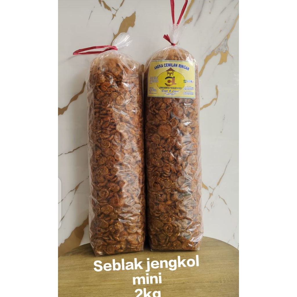 1 ball berat 2 kg seblak kerupuk jengkol bulat mini harga murah enak asin gurih pedas pusat grosir j