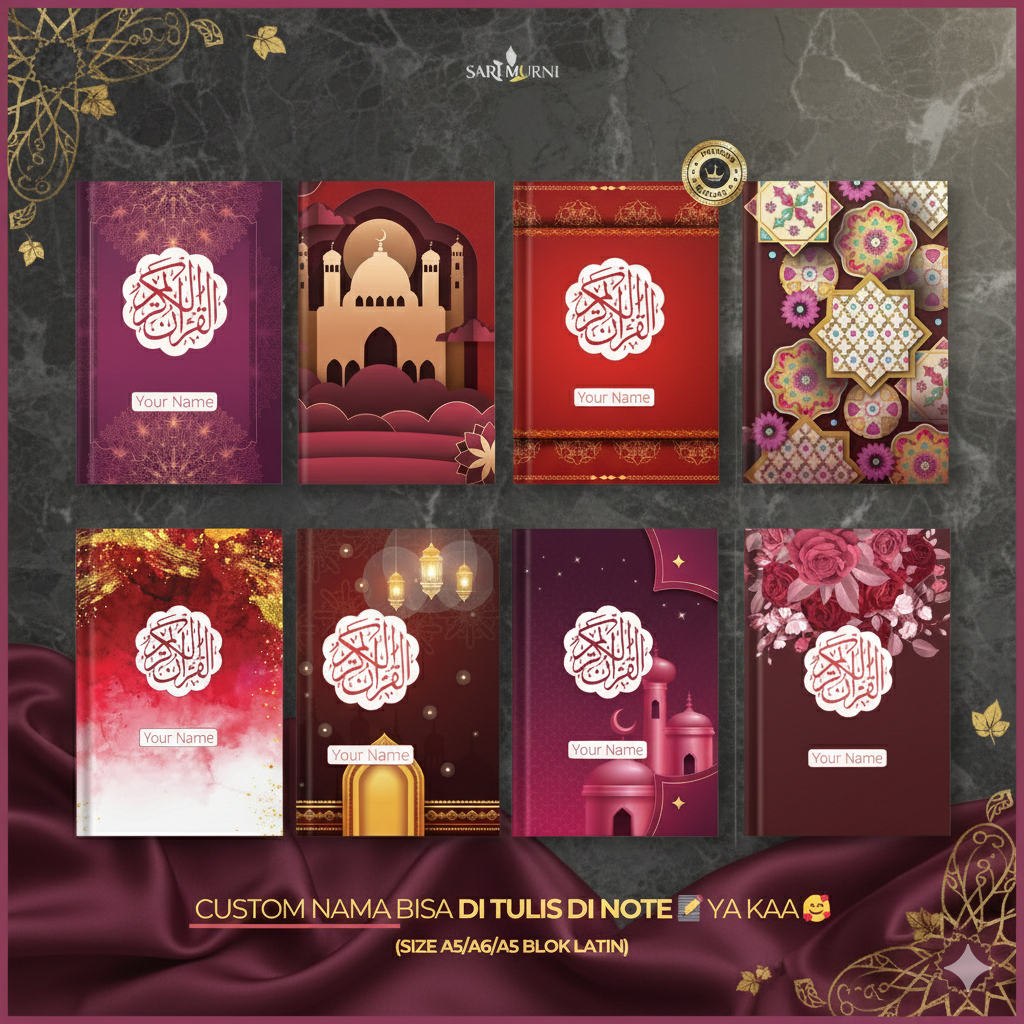 Sari Murni Jakarta - Mushaf Alquran Terjemahan Custom Nama Perkata Latin Ukuran A5 A6 Maroon
