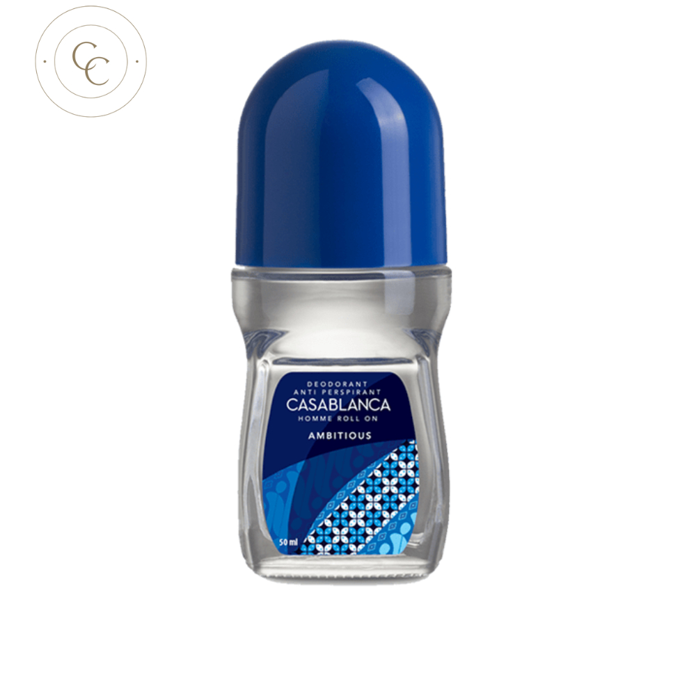 Casablanca Roll-On Deodorant Pria Biru 50ml Anti-Bakteri