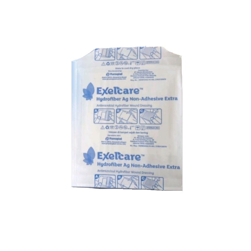Exelcare Hydrofiber Ag Non-Adhesive Extra Antimicrobial 10x10cm Satuan 1 pc [Tembalang]