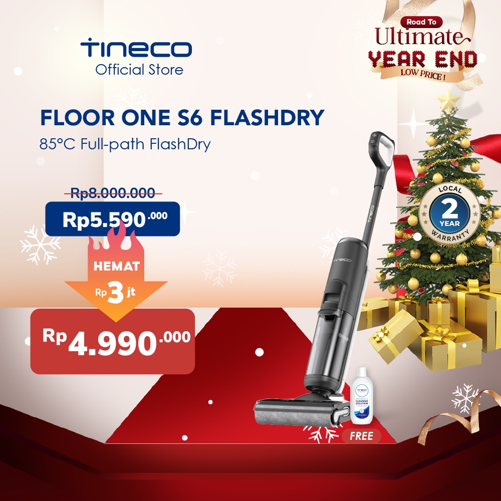 Tineco Floor One S6 FlashDry Self-Cleaning Smart Wet Dry Stick Vacuum Cleaner and Floor Washer