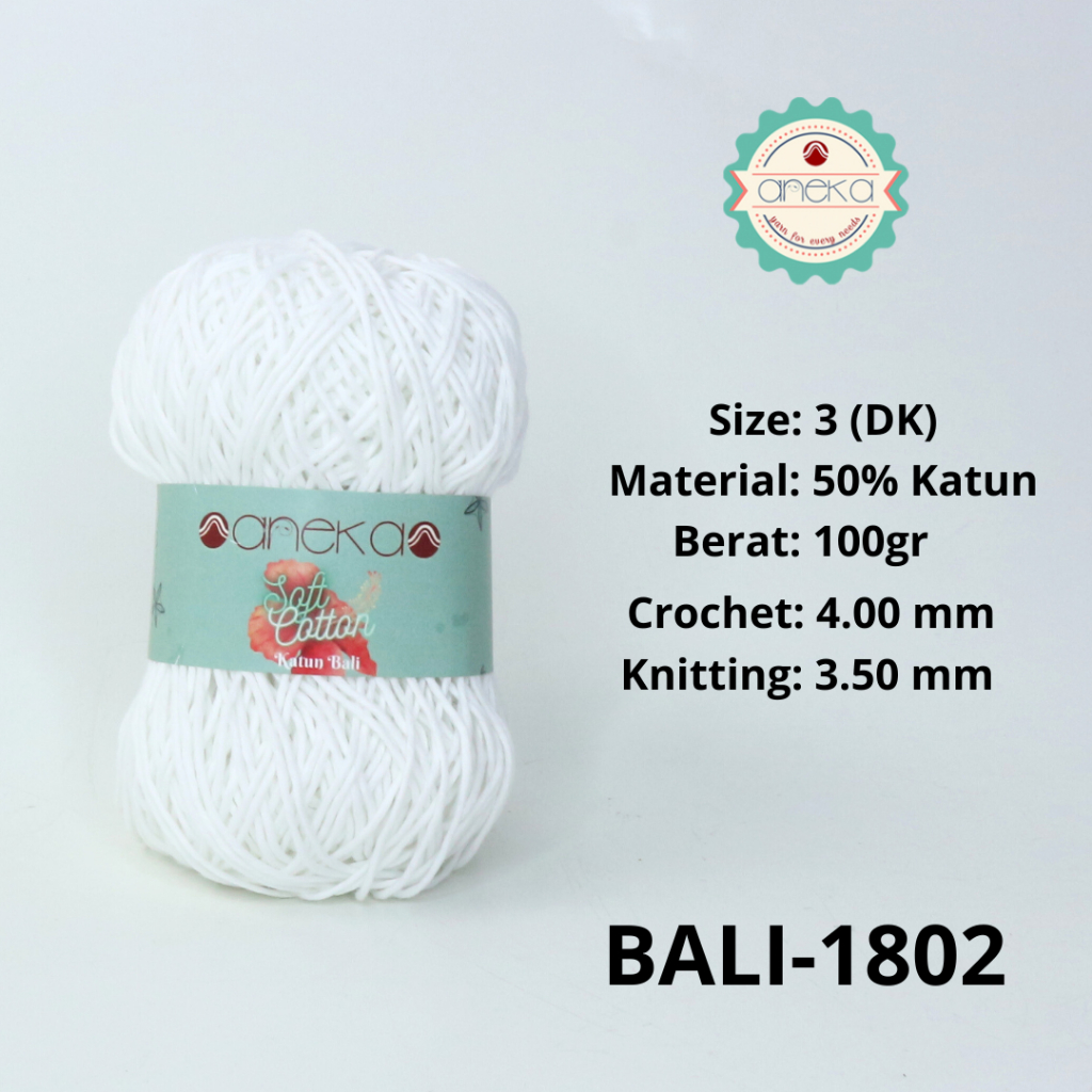 ANEKA - Benang Rajut Katun Bali ANEKA / Soft Cotton Big Ply made by ANEKABENANG - 1802
