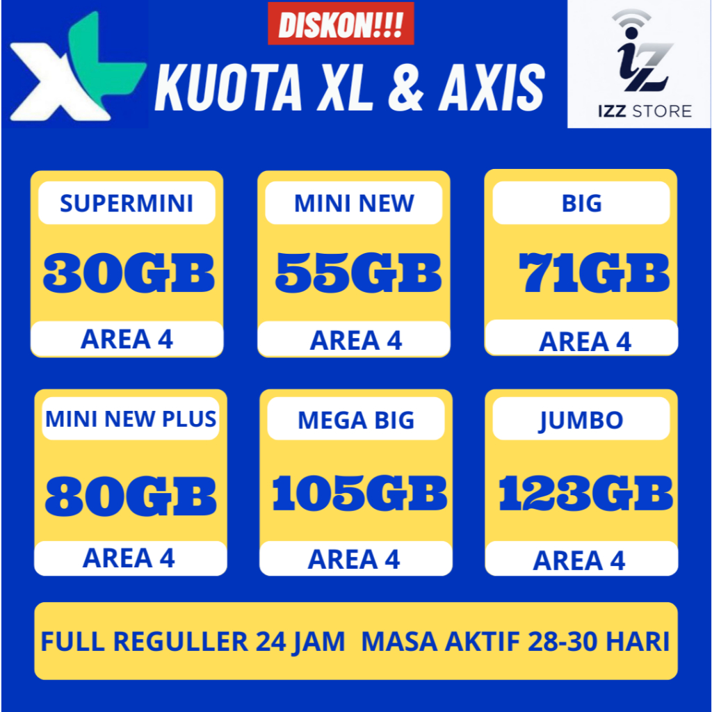 PROMO Kuota Internet XL Murah 24 Jam 30 Hari