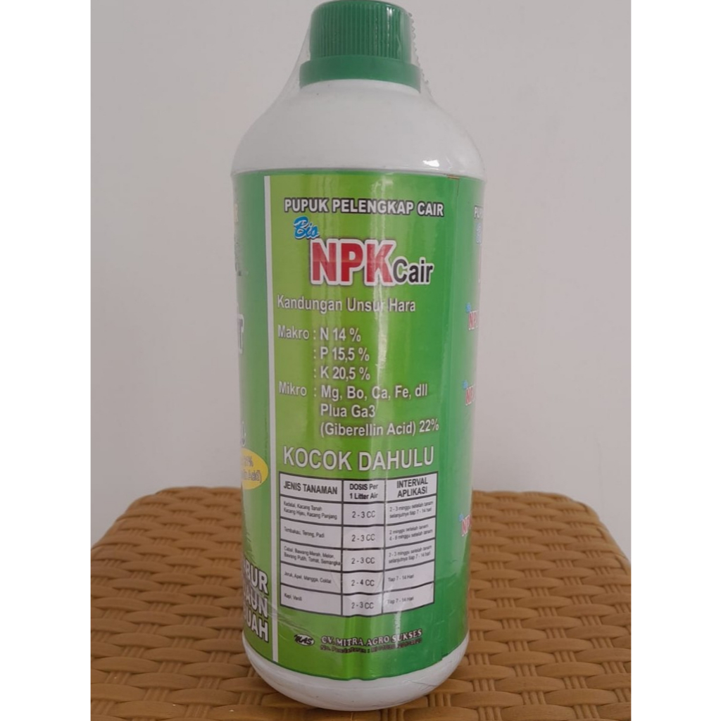 BIO NPK Cair Pupuk Bio Npk Plus Ga3 21% 1liter / Bio Npk Plus++