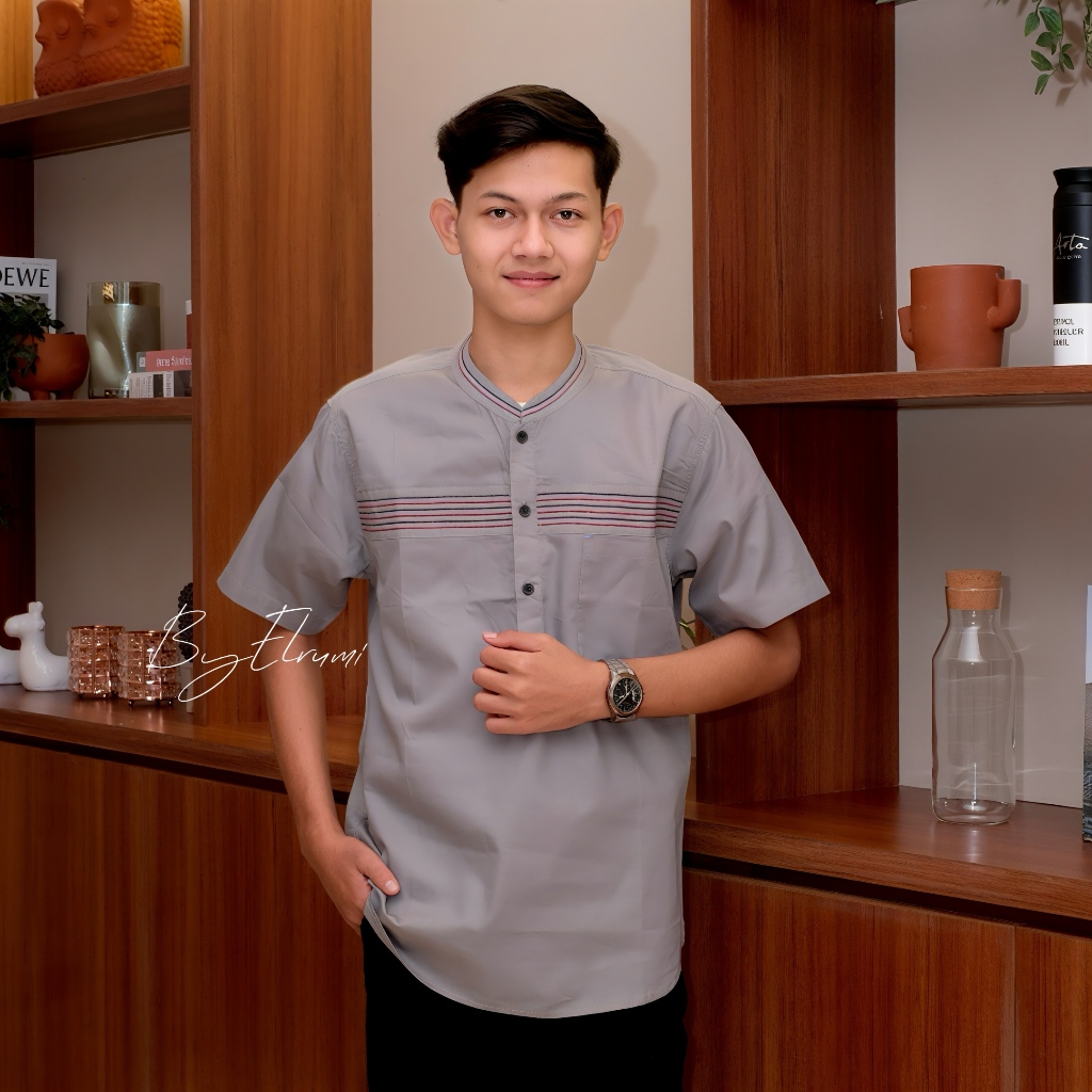 Baju Koko El Rumi Baju Koko Muslim Pria Lengan Panjang BABUL Musthofa Pakaian Pria Koko Kombinasi