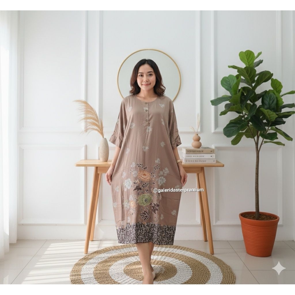 Batik Sekar Mekar dari Unggul Jaya Model Daster Mandarin 289