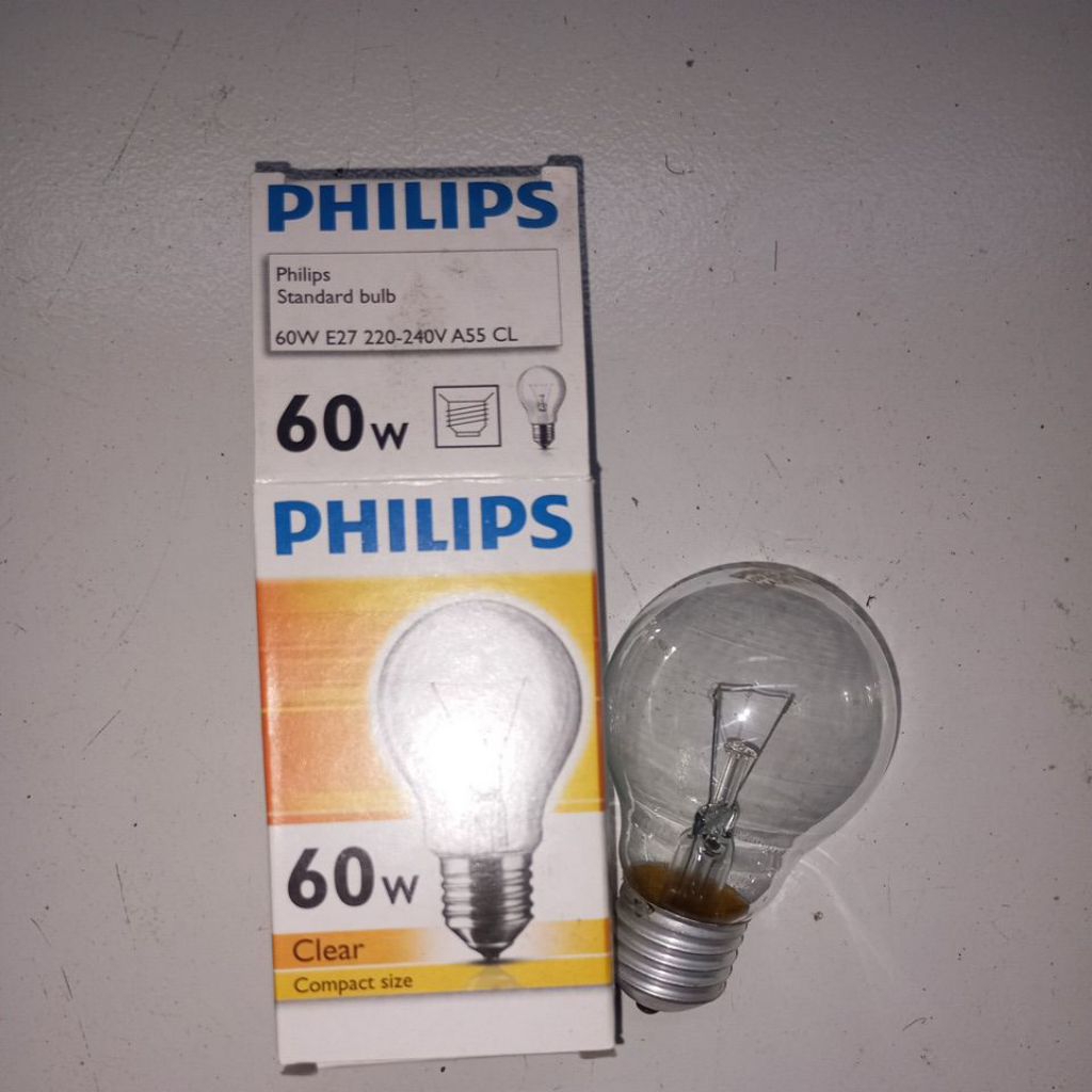 PHILIPS BULB LAMPU PIJAR CLEAR 60W LAMPU BOHLAM PIJAR 60 WATT