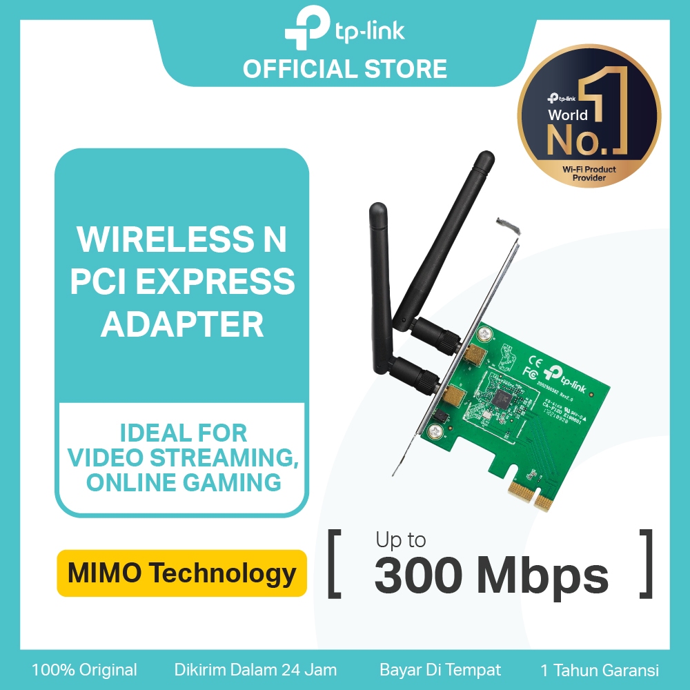 TP-LINK TL-WN881ND | 300Mbps WIFI Adapter N Card | PCI Express Adapter | WPS | Desktop PC Laptop