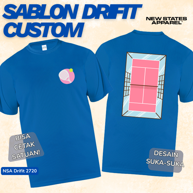 Sablon Kaos Drifit NSA 2700 Custom Satuan