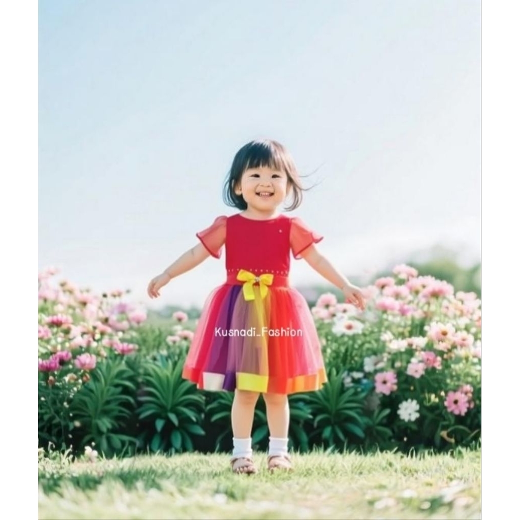 ROK TUTU PELANGI || ROK TUTU ANAK PEREMPUAN
