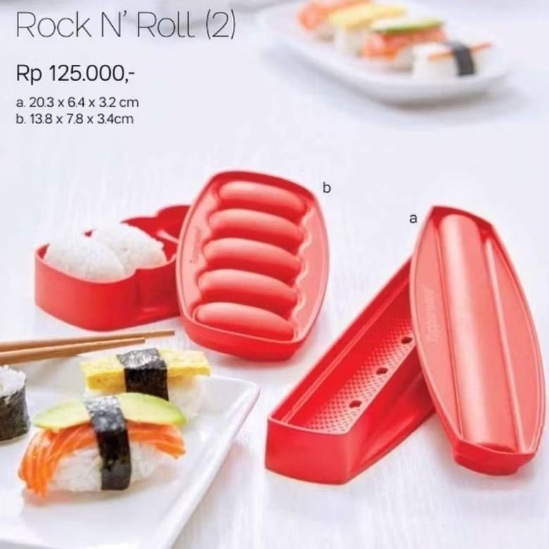 Cetakan Sushi Maker Rock N Roll Ori Tupperware