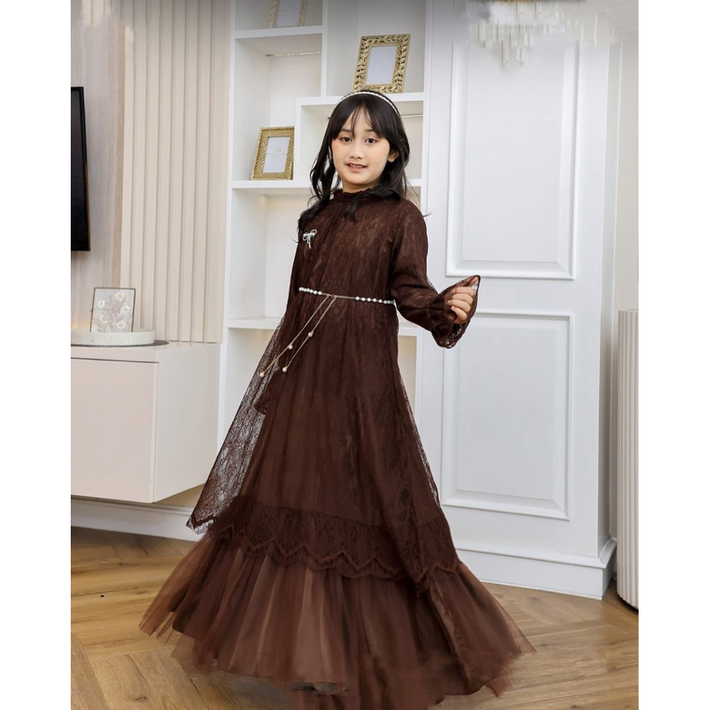 GAMIS BROKAT ANAK TANNGUNG REPERENSI USIA 8 9 10 11 12 13 TAHUN GAMIS PESTA ANAK PEREMPUAN PAKAIAN A