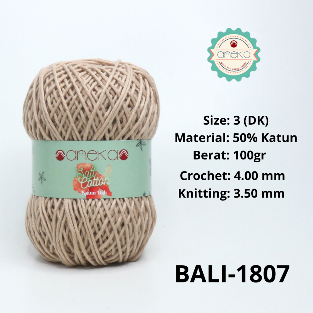 ANEKA - Benang Rajut Katun Bali ANEKA / Soft Cotton Big Ply made by ANEKABENANG - 1807