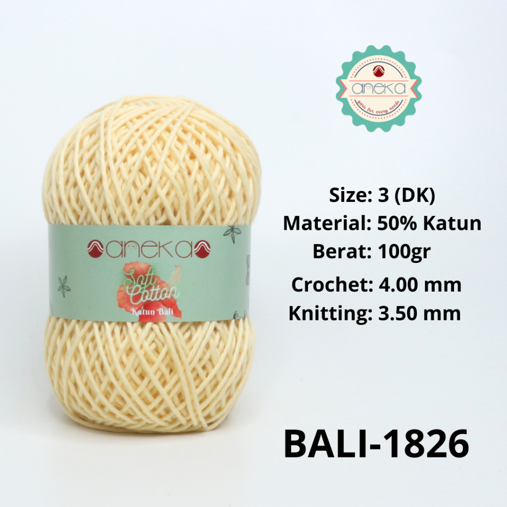 ANEKA - Benang Rajut Katun Bali ANEKA / Soft Cotton Big Ply made by ANEKABENANG - 1826