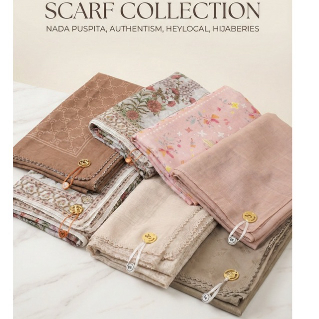 NEW Nada Puspita Scarf Imperial Mughal Heylocal Scarf Mono Authentism Scarf Hujaberies Jilbab Segiem