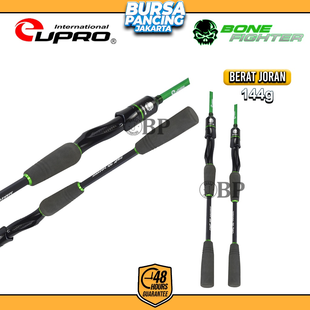 Joran Spinning Full Fuji EUPRO BONE FIGHTER 180CM Carbon Wrapping Joran Pancing Sambung 2 Untuk Kola