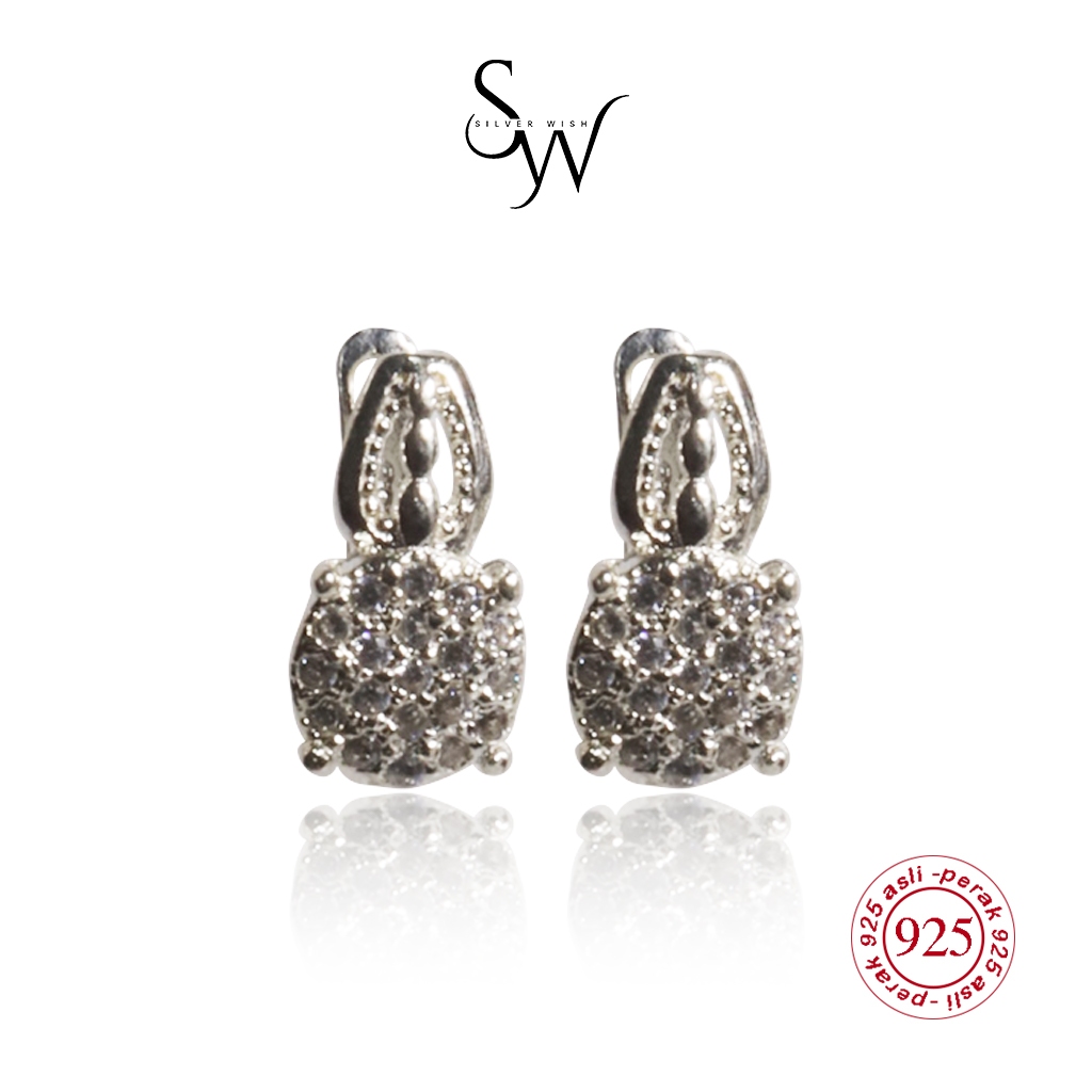 Silver Wish Earrings Sterling Silver 925 - Anting Wanita Perak S925 Z80 Y2k Klip