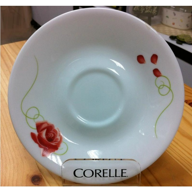 Saucer Cup Corelle 506 RST Rosetta Piring Tatakan Cangkir Gelas Kaca Vitrelle Glass