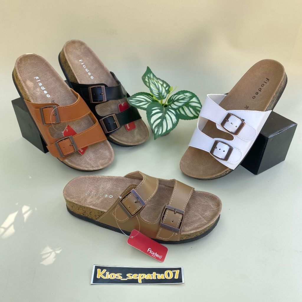 Sandal selop fladeo puyuh wanita dewasa Sendal slop flat gesper brand matahari