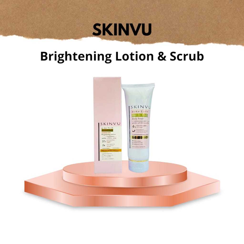 Skinvu Matcha Oat Whitening Body Scrub & Body Lotion | Body care pencerah