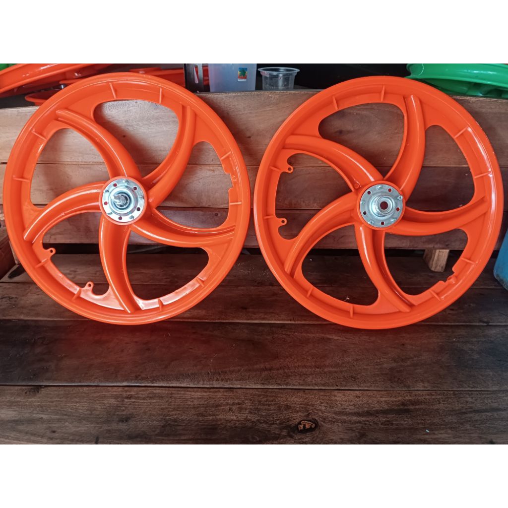 Velg Sepeda BMX ring 20 Sepasang Oren Siap Pakai
