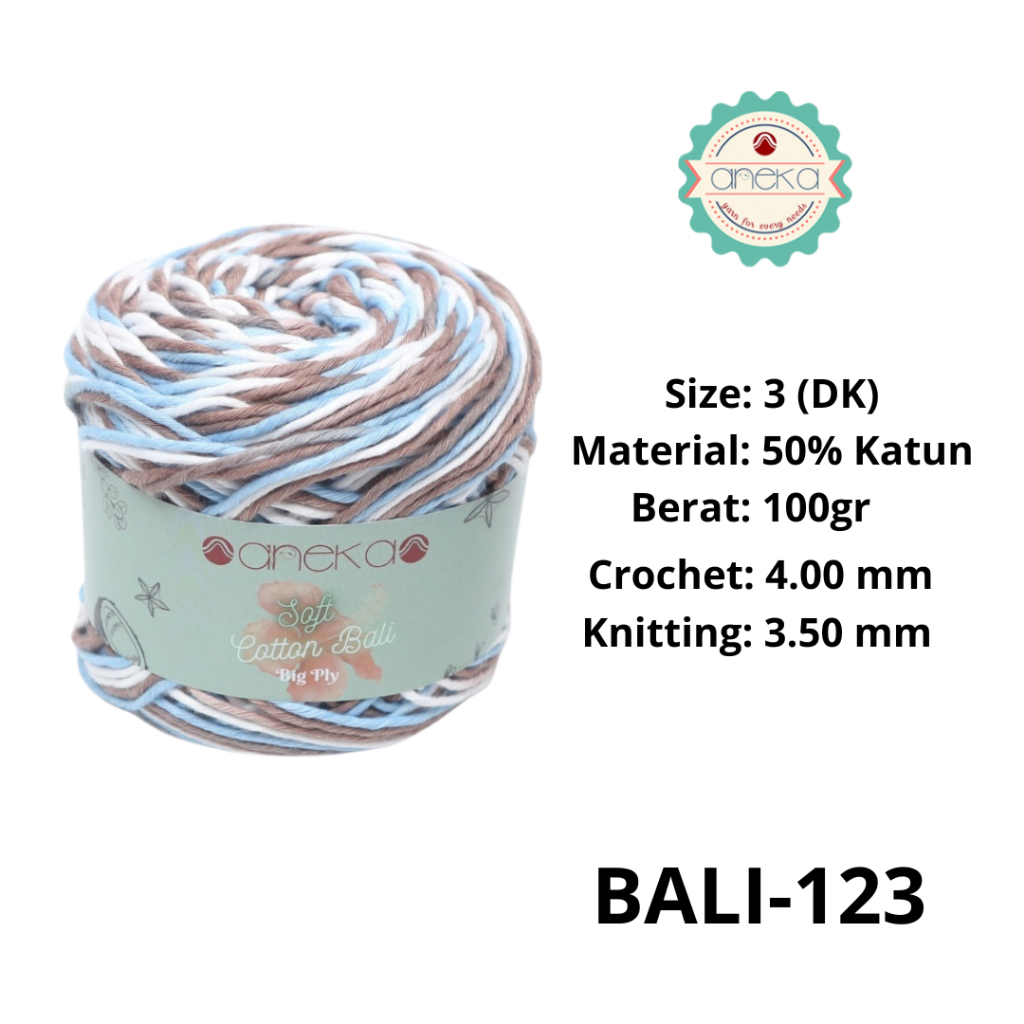 ANEKA - Benang Rajut Katun Bali ANEKA / Soft Cotton Big Ply made by ANEKABENANG - 123