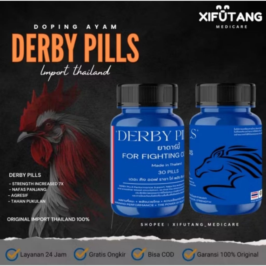 ® Derby PILLS Biru Doping Ayam Aduan Import Thailand Obat ayam