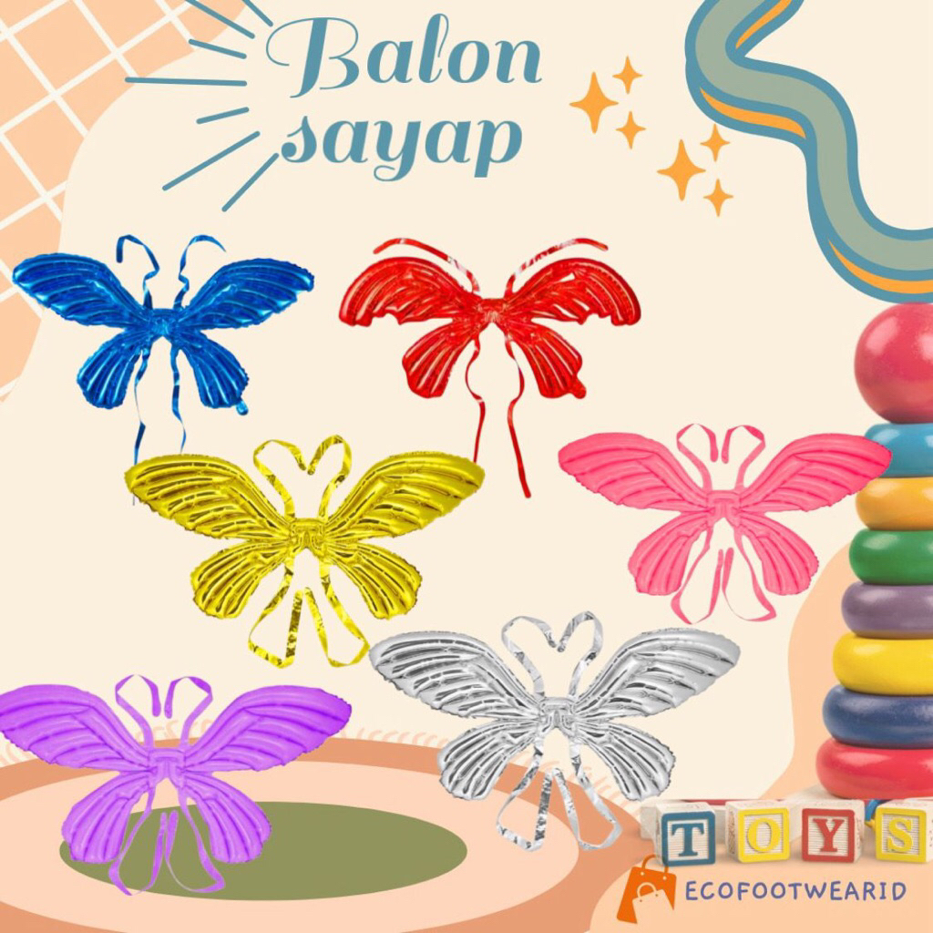 Balon sayap kupu kupu balon foil karakter kupu balon sayap warna warni ulang tahun dekorasi ulang ta