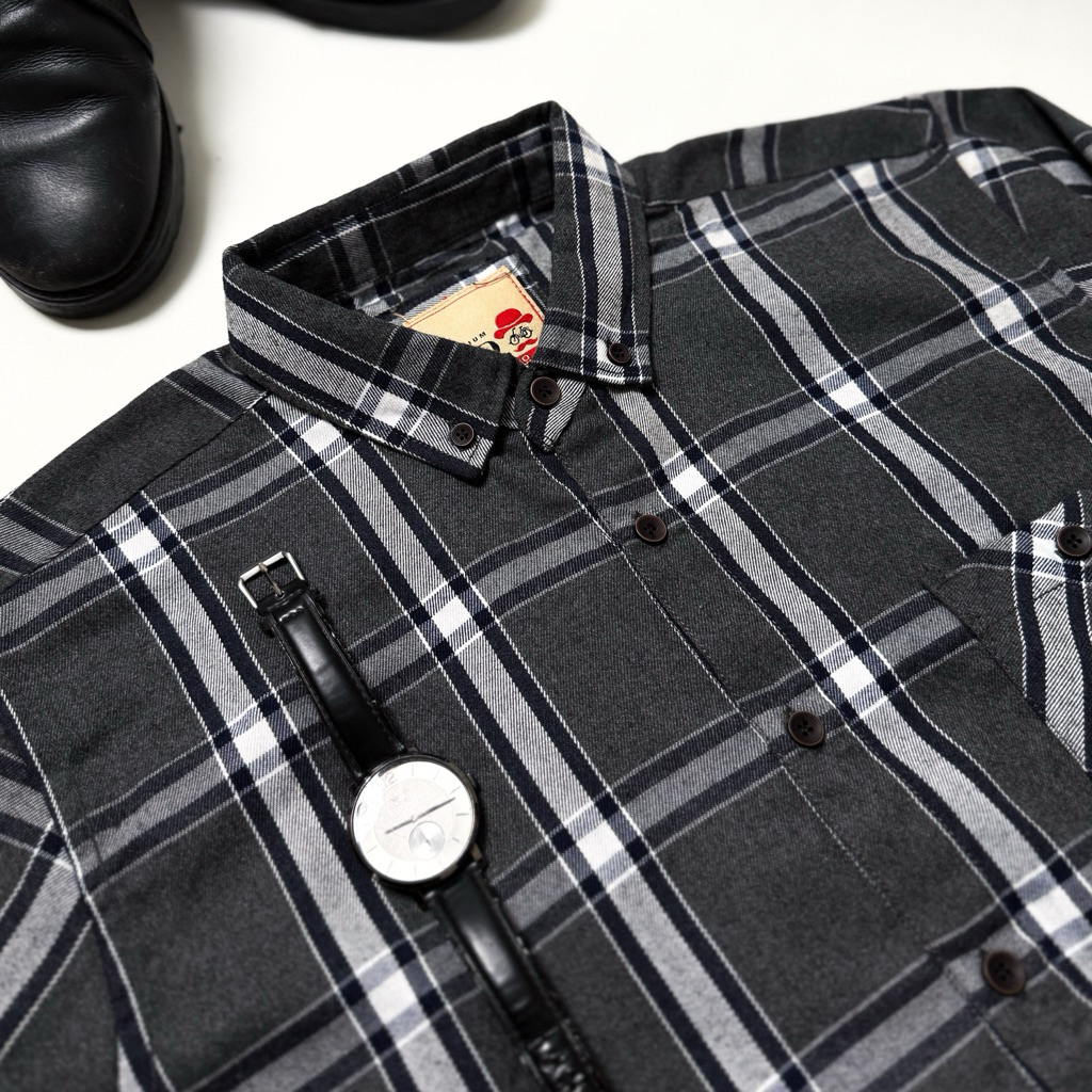 KEMEJA FLANEL LENGAN PANJANG F2D SEMI WOL PREMIUM ET 04