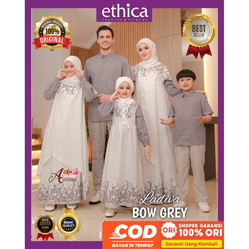 ETHICA Sarimbit LADIVA Bow Grey Ethica Original Sarimbit Ethica 2026 - Sarimbit Keluarga 2026 -  Sar