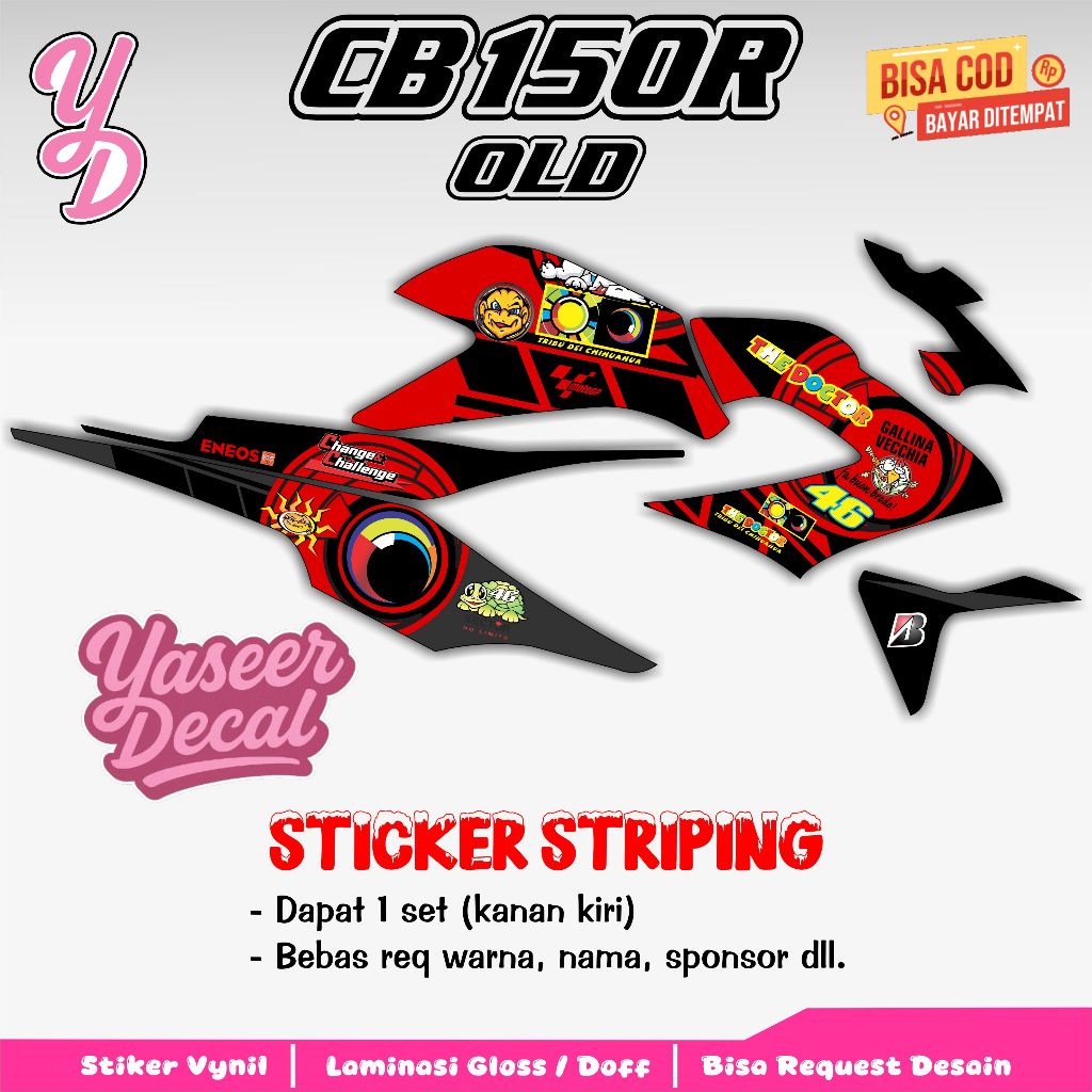 Striping CB 150R Old - Stiker Sticker Striping Variasi Lis Honda CB 150R Old - Striping Hologram CB 