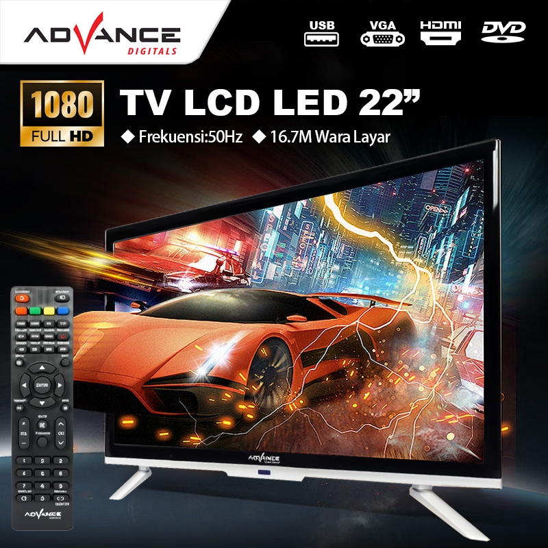 FREE PACKING KAYU  Advance 22 inch TV LED Digital ADV-2201T TV HD FULL HD TV