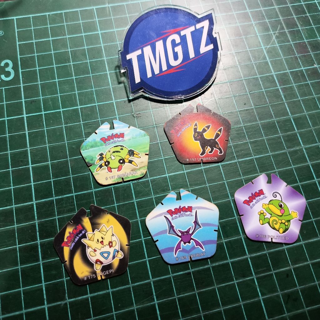 tazos plastik pokemon pentazo nintendo 2001 hadiah chiki fritolay second set