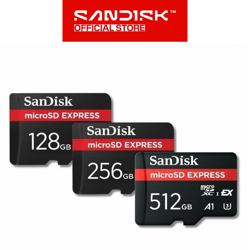 SANDISK microSDXC Express Card 128GB / 256GB / 512GB A1 U3 (Up to 880MB/s) PCIe NVMe UHS-I