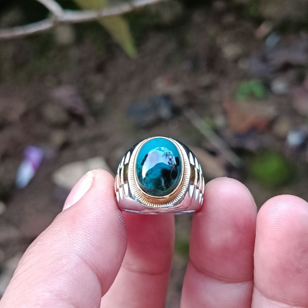 cincin batu akik bacan doko mejiko totol coklat natural