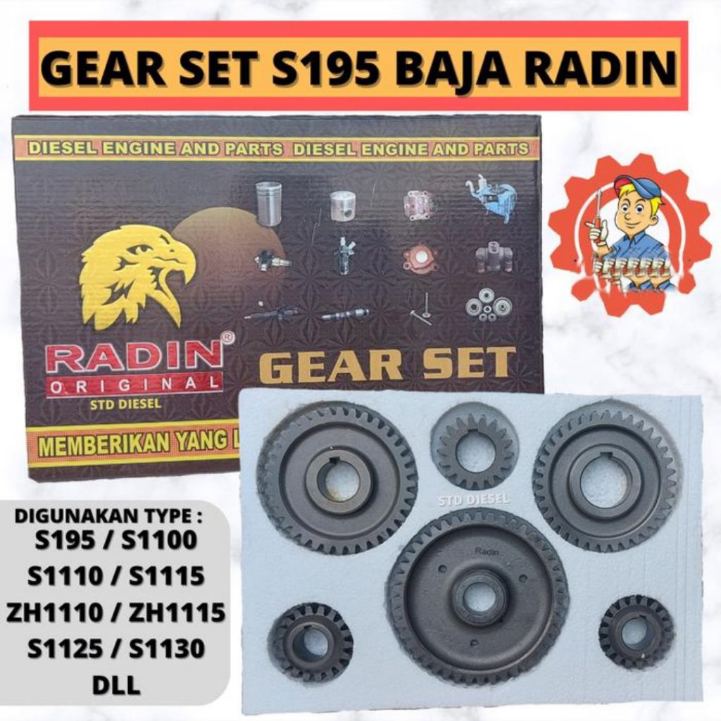 gear set mesin diesel Dongfeng S195 S1100 S1110 S1115