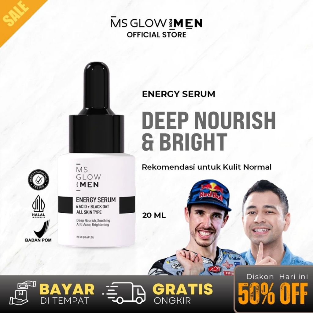 Ms Glow Men Serum Pemutih Kulit Pria Alami Ms Glow For Men Serum Flek Hitam Pria DISKON COD
