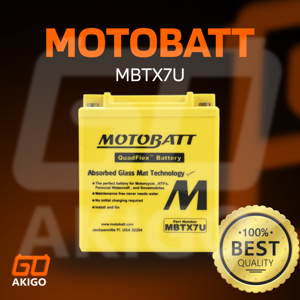 Aki Motor Motobatt MBTX7U Gel Premium 12V 8Ah