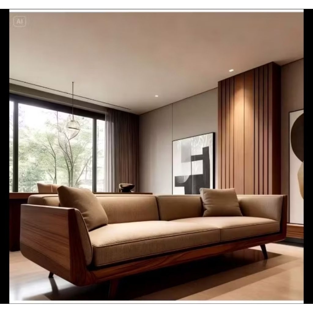 Sofa jati kombinasi custom 3 seater