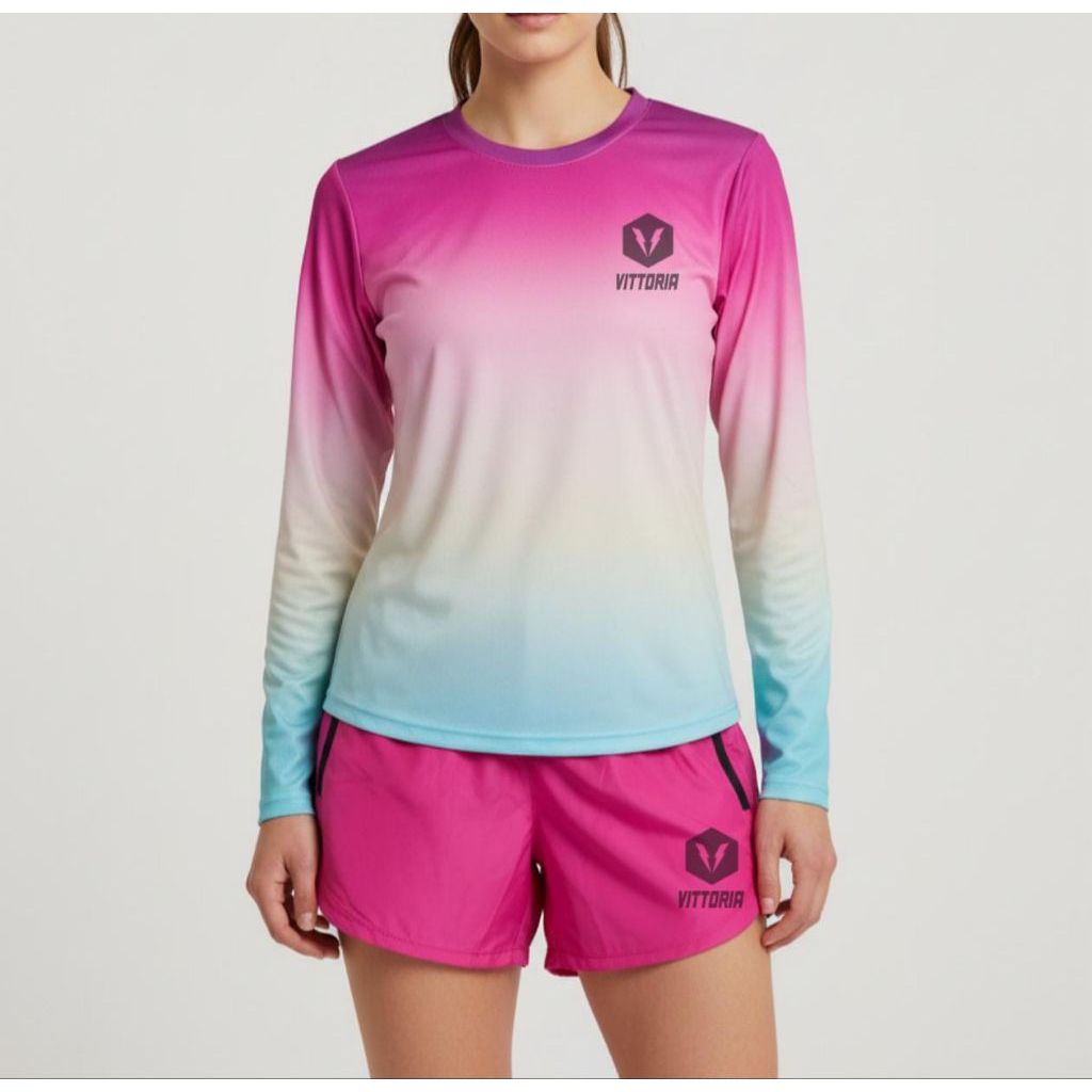 kaos Jersey runing wanita joging olahraga