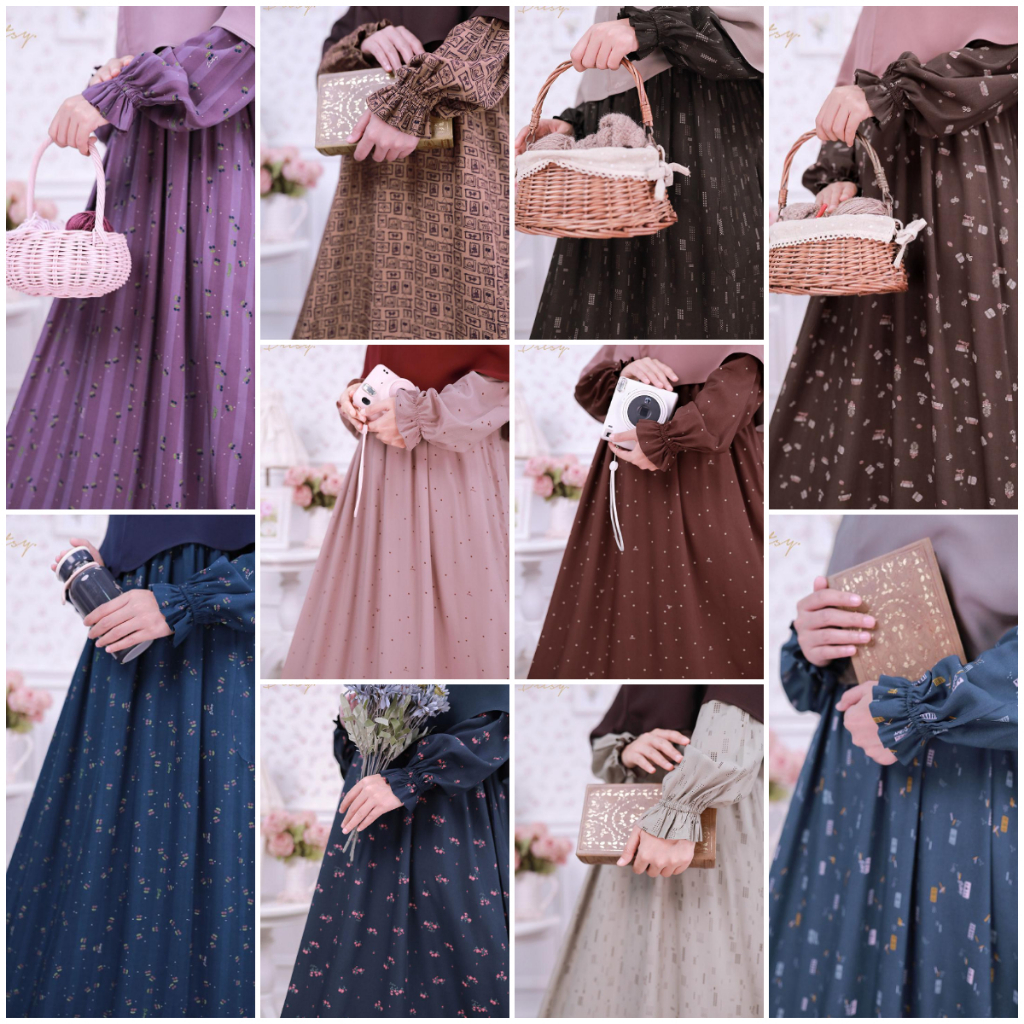 11. Ditsy Nightgown Desember Gamis Muslimah Terbaru