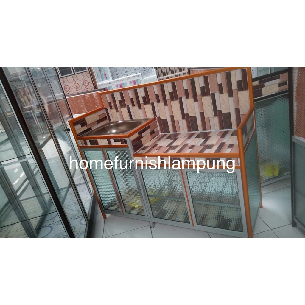 Rak Kompor & Wastafel 4 Pintu Aluminium Tebal Minimalis | homefurnishlampung
