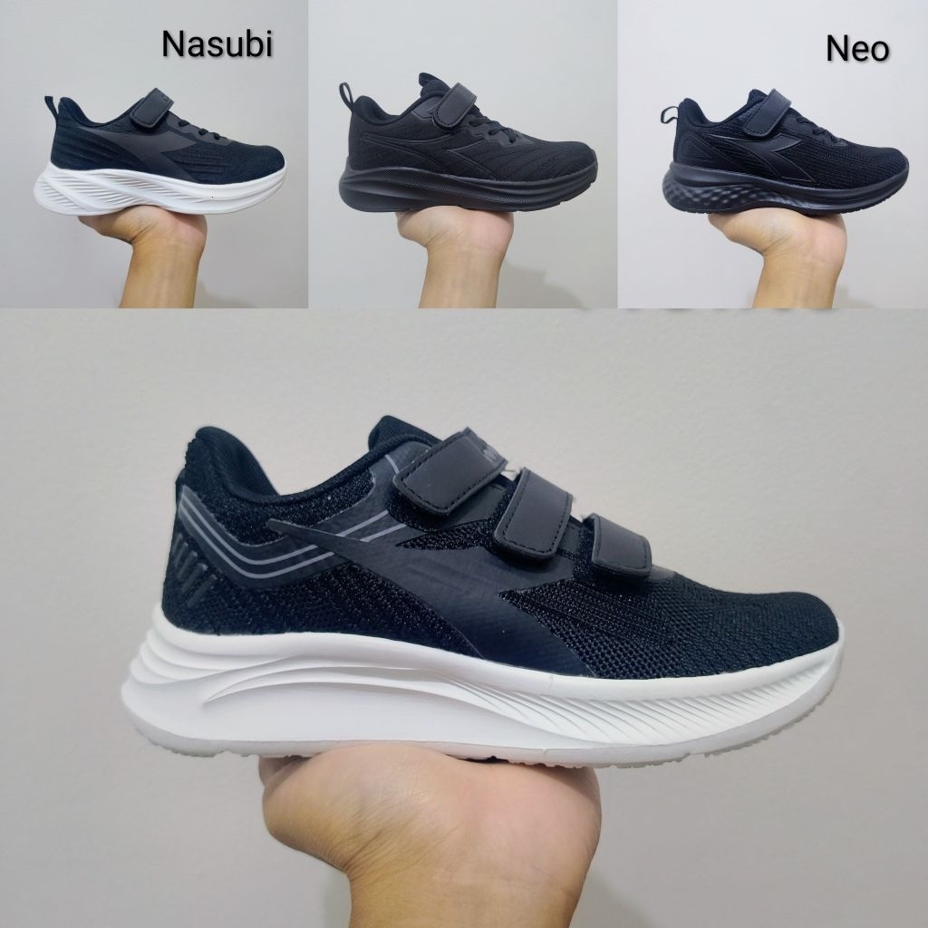 [ORI] Sepatu Olahraga Anak Diadora Kurir, Katama, Morinho, Kameron Hitam
