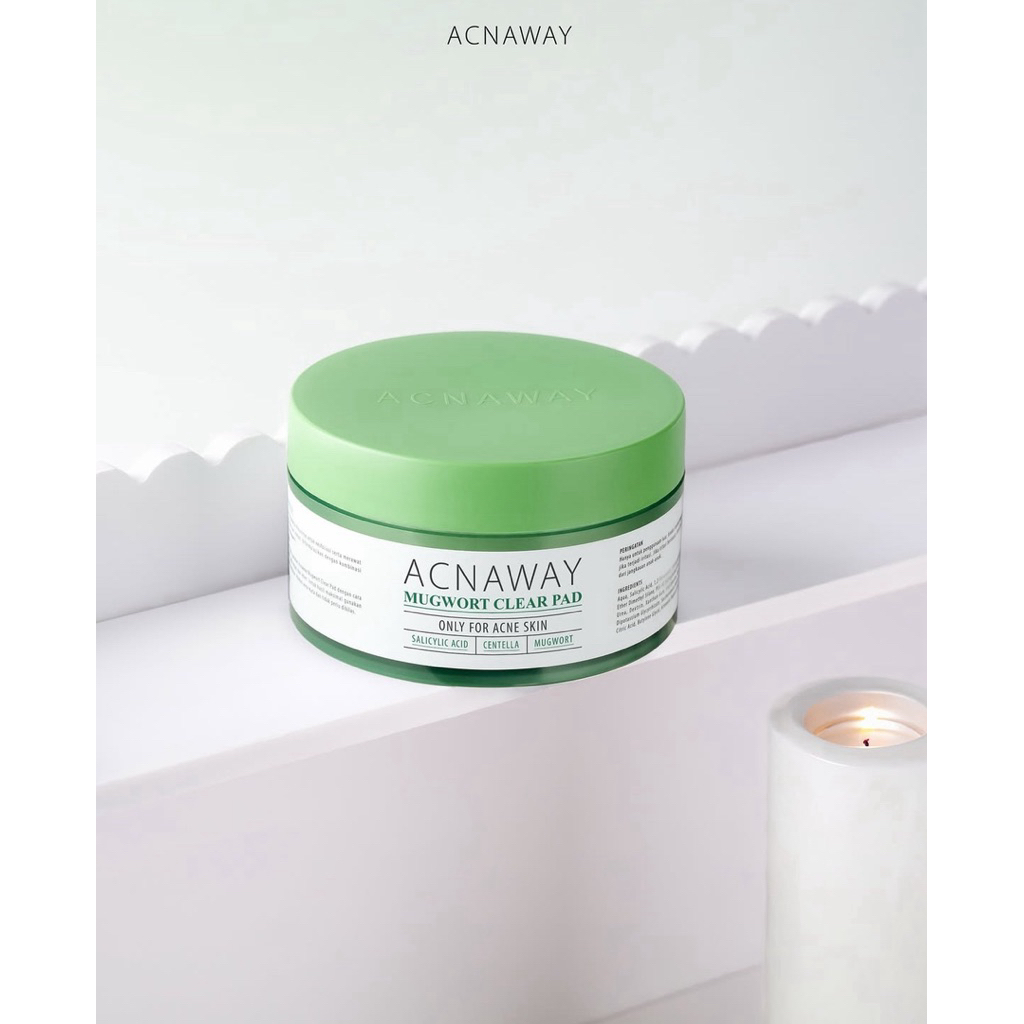 TERMURAH DAN ORIGINAL ACNAWAY Mugwort Acne Clear Pad Exfoliating – Exfoliation Pad untuk Kulit Sensi