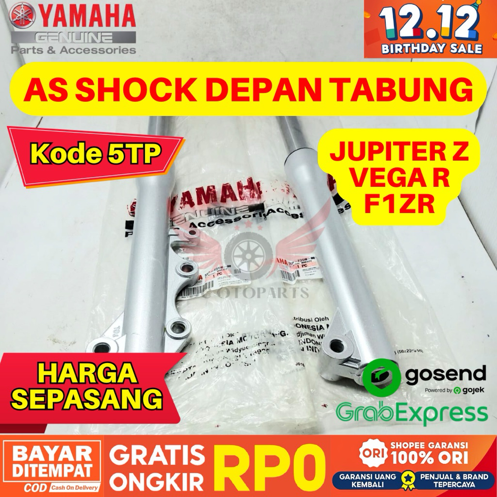 5TP AS SHOCK DEPAN TABUNG SEPASANG KIRI KANAN JUPITER Z ORIGINAL YAMAHA GENUINE PARTS, AS SHOCK VEGA
