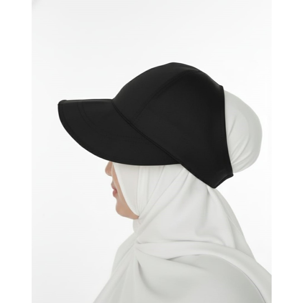 Topi Olahraga Wanita Sport Hijab Big Visor Topi Muslimah Bolong